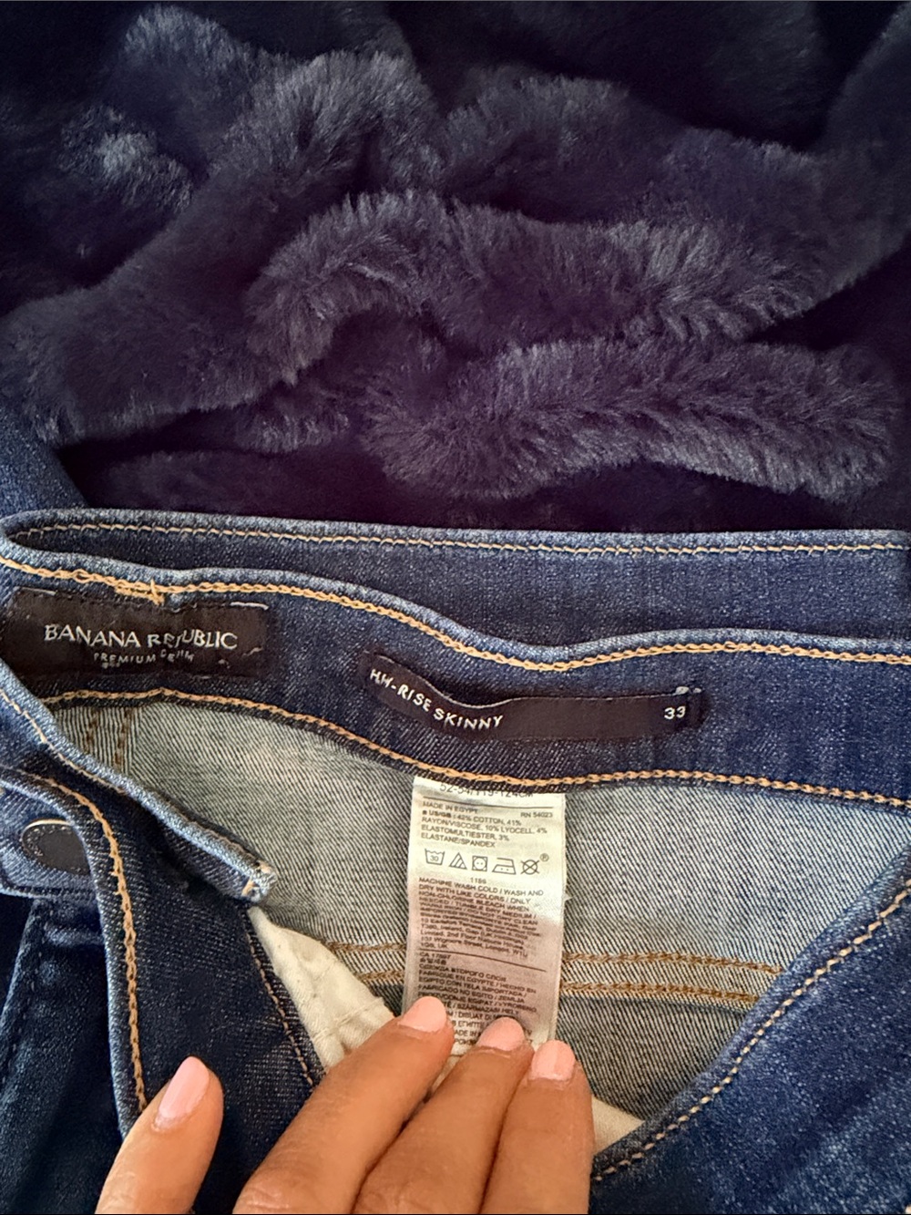 Banana Republic Stretchy High Rise Dark Blue Skinny Jeans Size 33 - Picture 2 of 7
